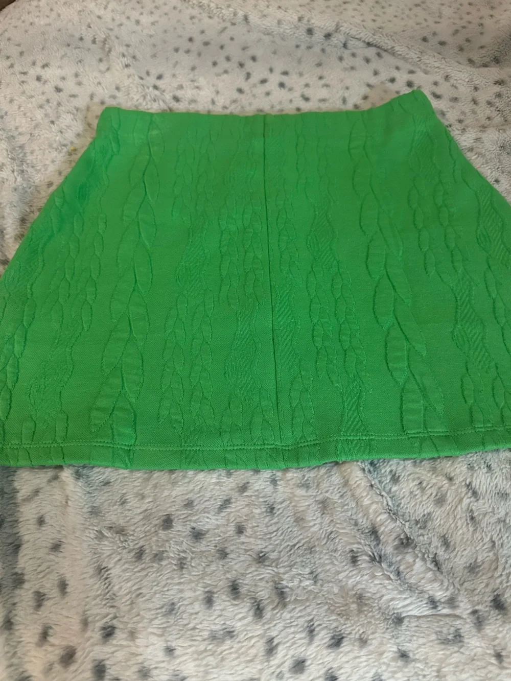 NWOT Zara Women's Green Cable-Knit Mini Skirt